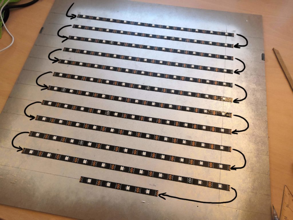 zic-zac of LED strips